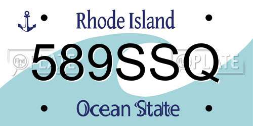 589SSQ Rhode Island License Plate