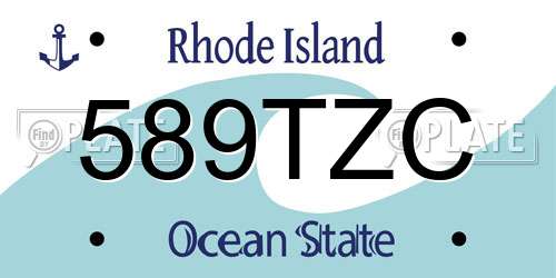 589TZC Rhode Island License Plate