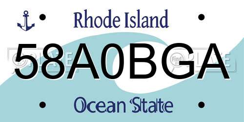 58A0BGA Rhode Island License Plate