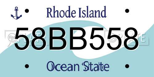 58BB558 Rhode Island License Plate