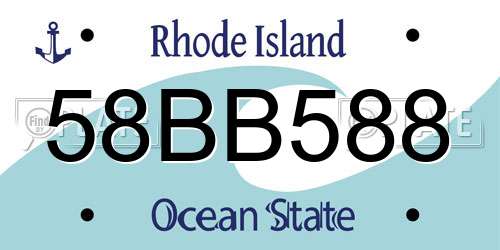58BB588 Rhode Island License Plate