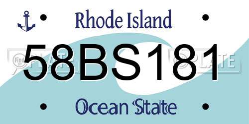 58BS181 Rhode Island License Plate