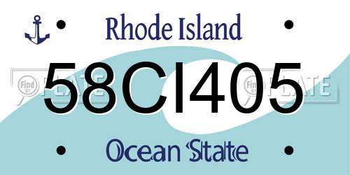 58CI405 Rhode Island License Plate