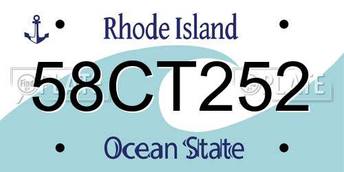 58CT252 Rhode Island License Plate