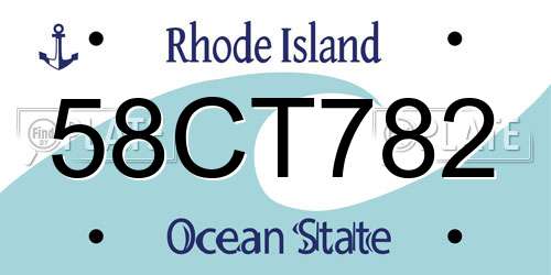 58CT782 Rhode Island License Plate