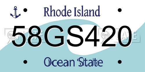 58GS420 Rhode Island License Plate