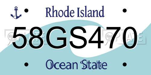 58GS470 Rhode Island License Plate