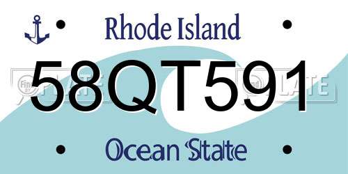 58QT591 Rhode Island License Plate