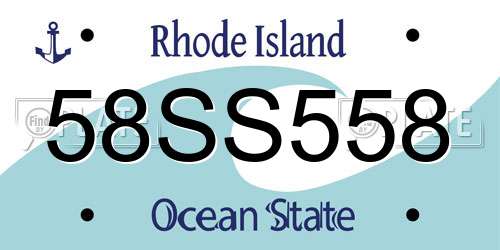 58SS558 Rhode Island License Plate