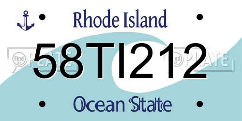 58TI212 Rhode Island License Plate