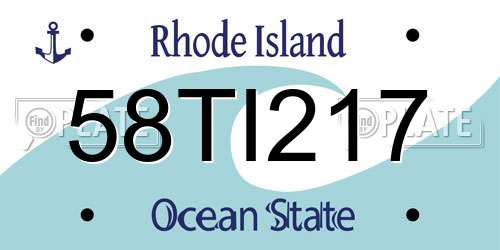 58TI217 Rhode Island License Plate