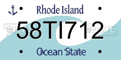 58TI712 Rhode Island License Plate
