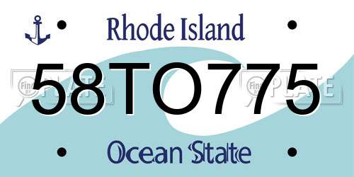 58TO775 Rhode Island License Plate