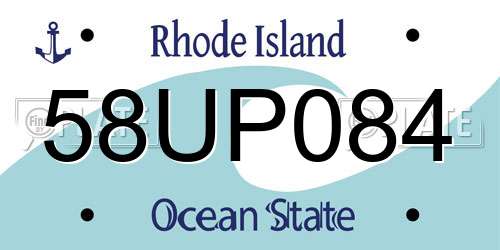 58UP084 Rhode Island License Plate