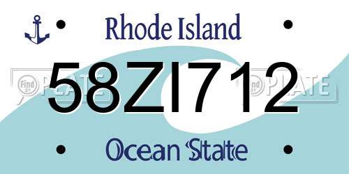 58ZI712 Rhode Island License Plate