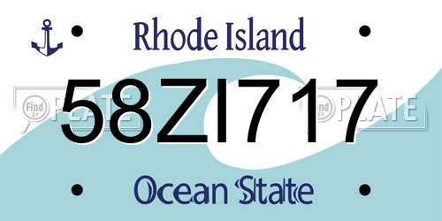 58ZI717 Rhode Island License Plate