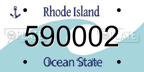 590002 Rhode Island License Plate