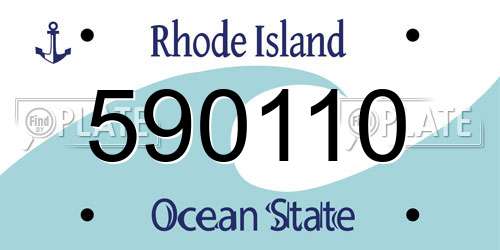 590110 Rhode Island License Plate