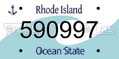 590997 Rhode Island License Plate