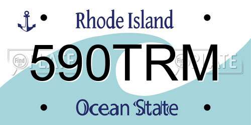 590TRM Rhode Island License Plate