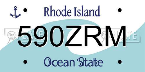 590ZRM Rhode Island License Plate
