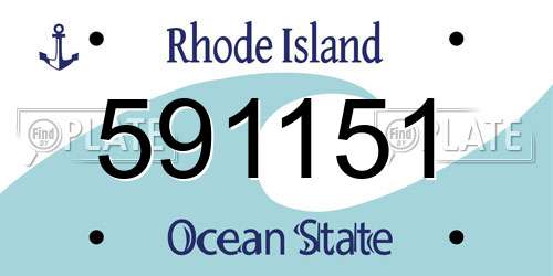 591151 Rhode Island License Plate