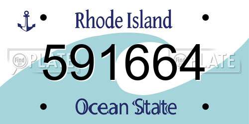 591664 Rhode Island License Plate