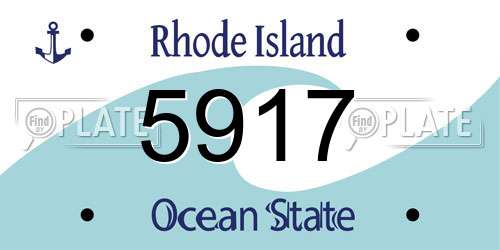 5917 Rhode Island License Plate
