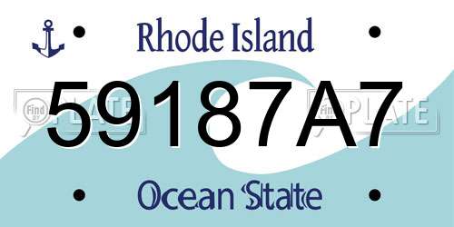 59187A7 Rhode Island License Plate