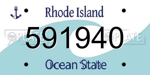 591940 Rhode Island License Plate