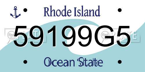 59199G5 Rhode Island License Plate