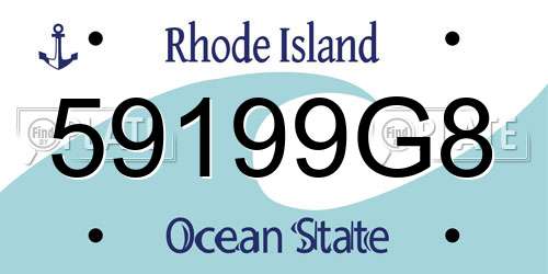 59199G8 Rhode Island License Plate