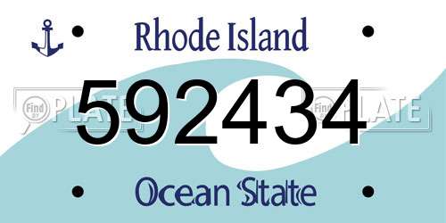 592434 Rhode Island License Plate