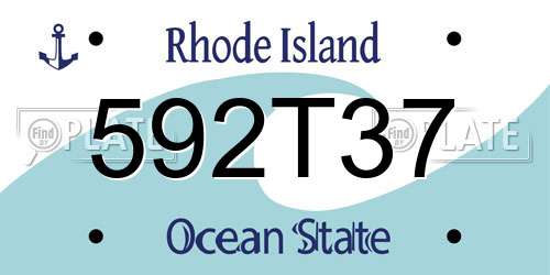 592T37 Rhode Island License Plate