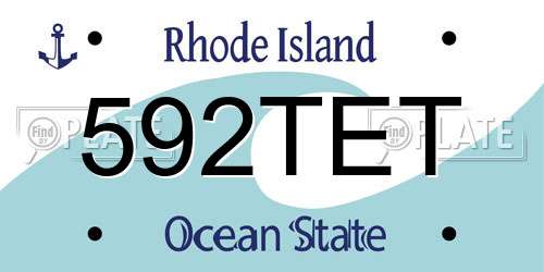 592TET Rhode Island License Plate