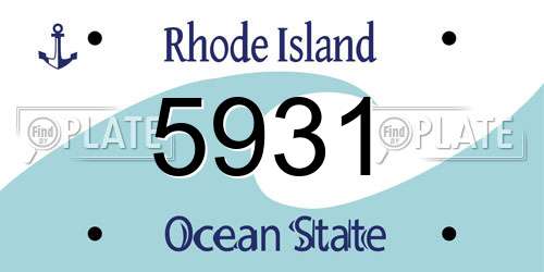 5931 Rhode Island License Plate