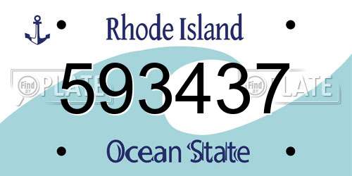 593437 Rhode Island License Plate