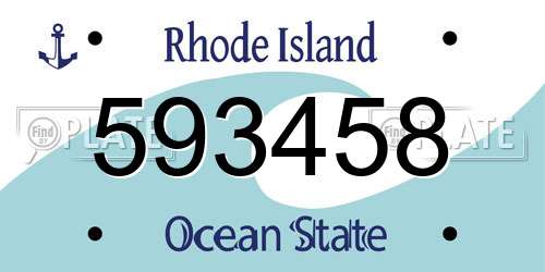 593458 Rhode Island License Plate