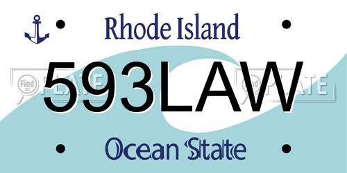 593LAW Rhode Island License Plate