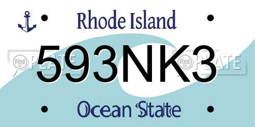 593NK3 Rhode Island License Plate