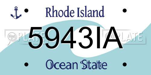 5943IA Rhode Island License Plate