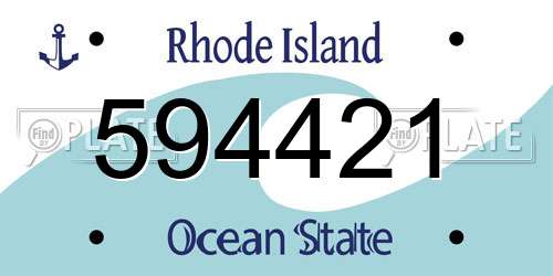 594421 Rhode Island License Plate