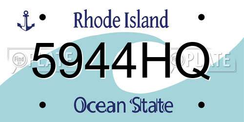 5944HQ Rhode Island License Plate