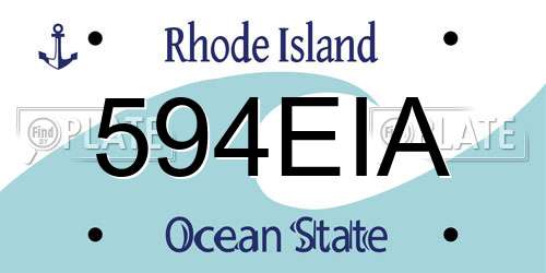 594EIA Rhode Island License Plate