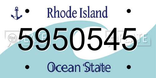 5950545 Rhode Island License Plate
