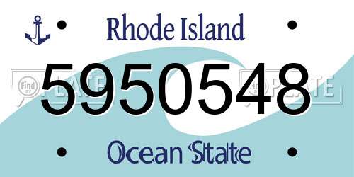 5950548 Rhode Island License Plate