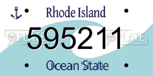 595211 Rhode Island License Plate