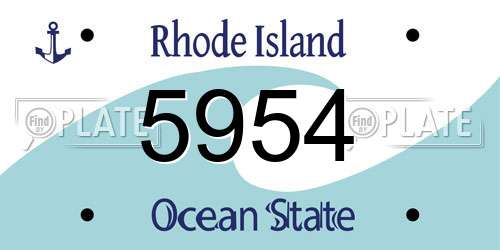 5954 Rhode Island License Plate