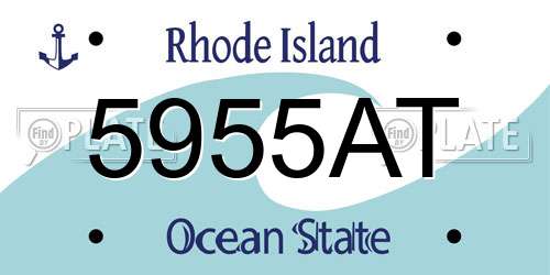 5955AT Rhode Island License Plate