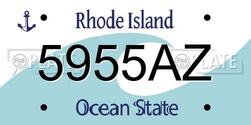 5955AZ Rhode Island License Plate